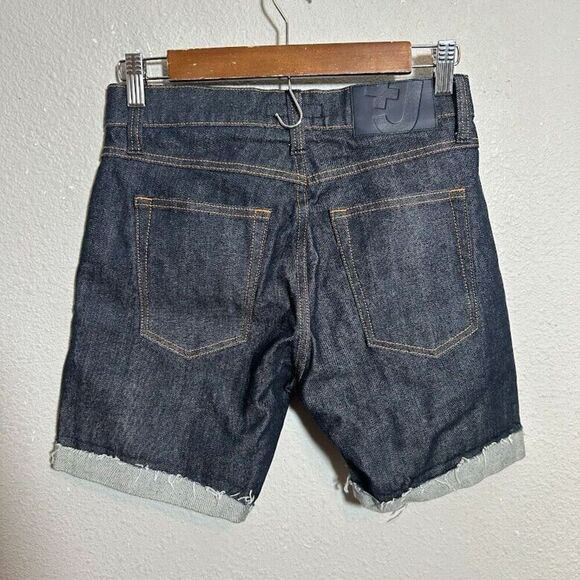 Jil Sander X Uniqlo Selvedge Denim Cut Off Shorts 24 Blue Cotton Spandex - Picture 3 of 7